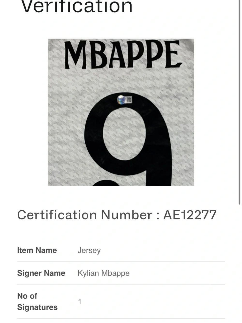 Kylian Mbappe SIGNED Real Madrid #9 Jersey Beckett COA DEBUT SEASON Framed